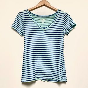 Old Navy Women's Blue Striped V-neck | S